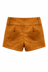 Faux Suede Belted Micro Shorts