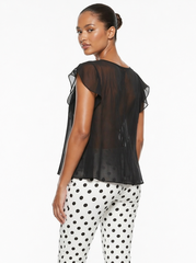 Sheer Ruffled Tank Top
