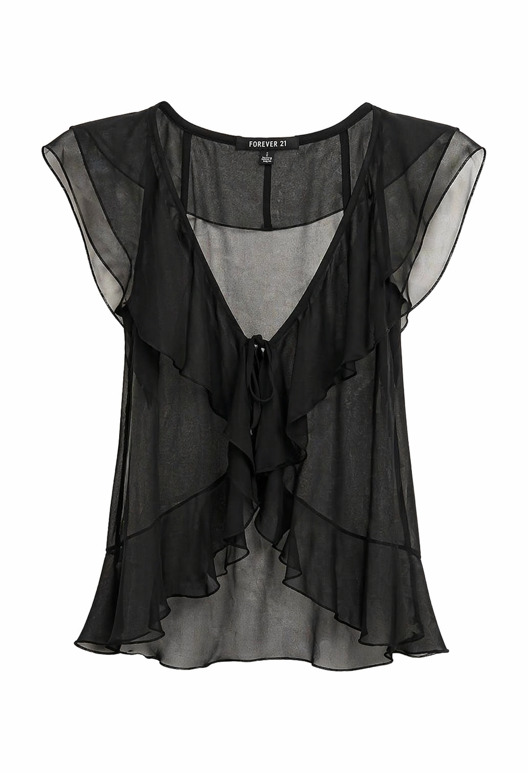 Sheer Ruffled Tank Top