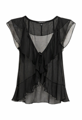Sheer Ruffled Tank Top