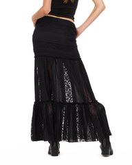 Sheer Lace Maxi Skirt