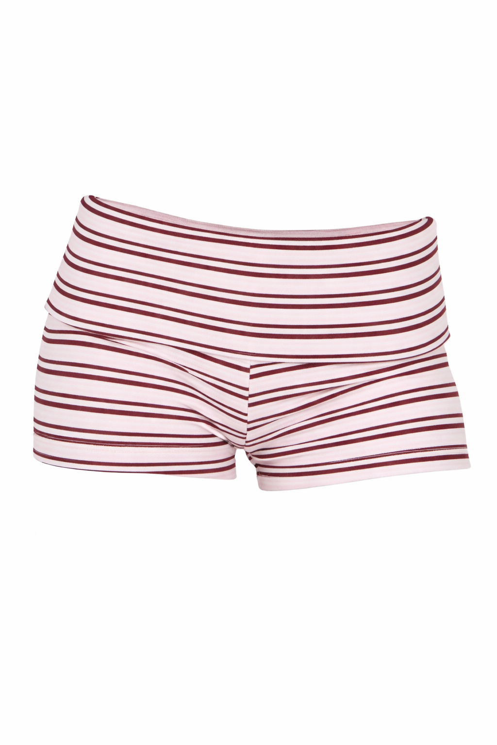 Striped Fold Over Waistband Shorts