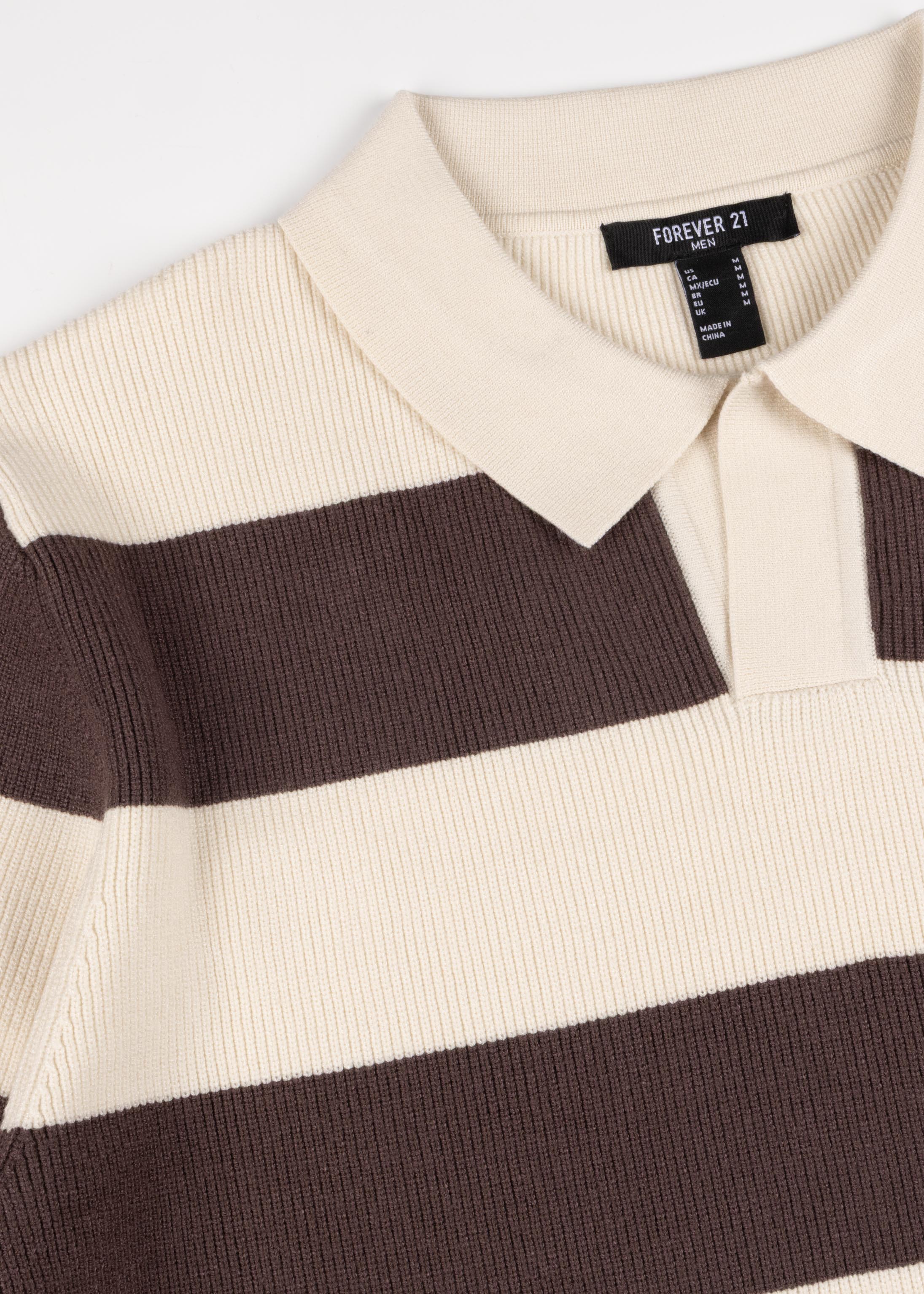 Stripe Collared Knit Shirt