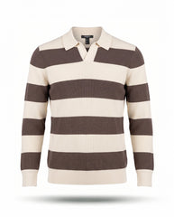 Stripe Collared Knit Shirt