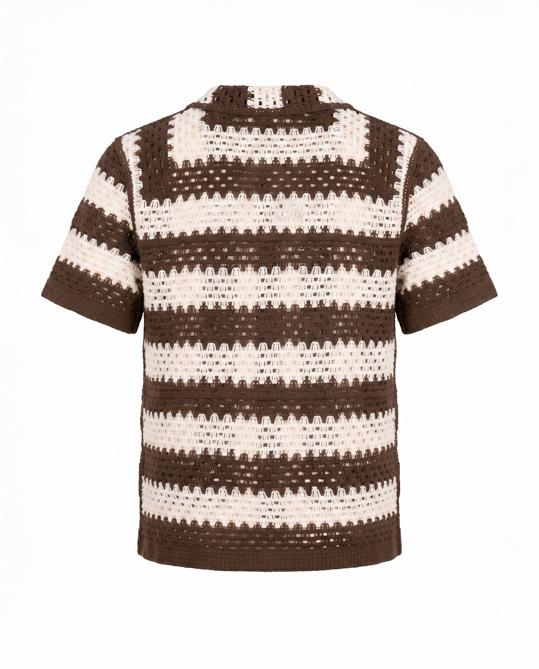 Crochet Stripe Button Down Shirt