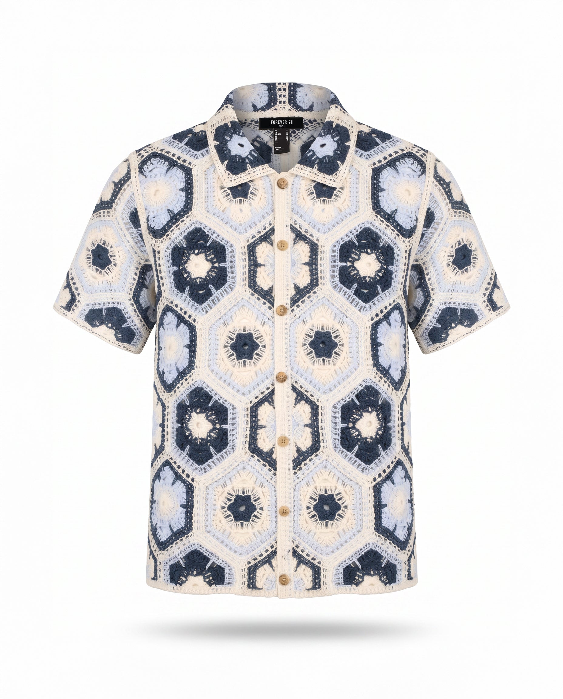 Crochet Button-Down Shirt