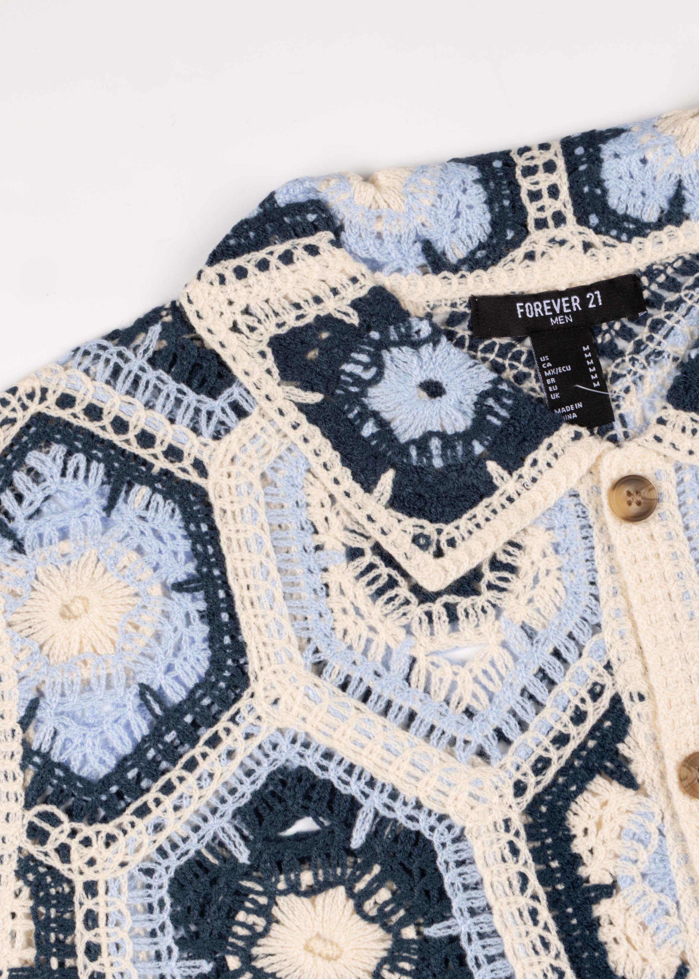 Crochet Button-Down Shirt