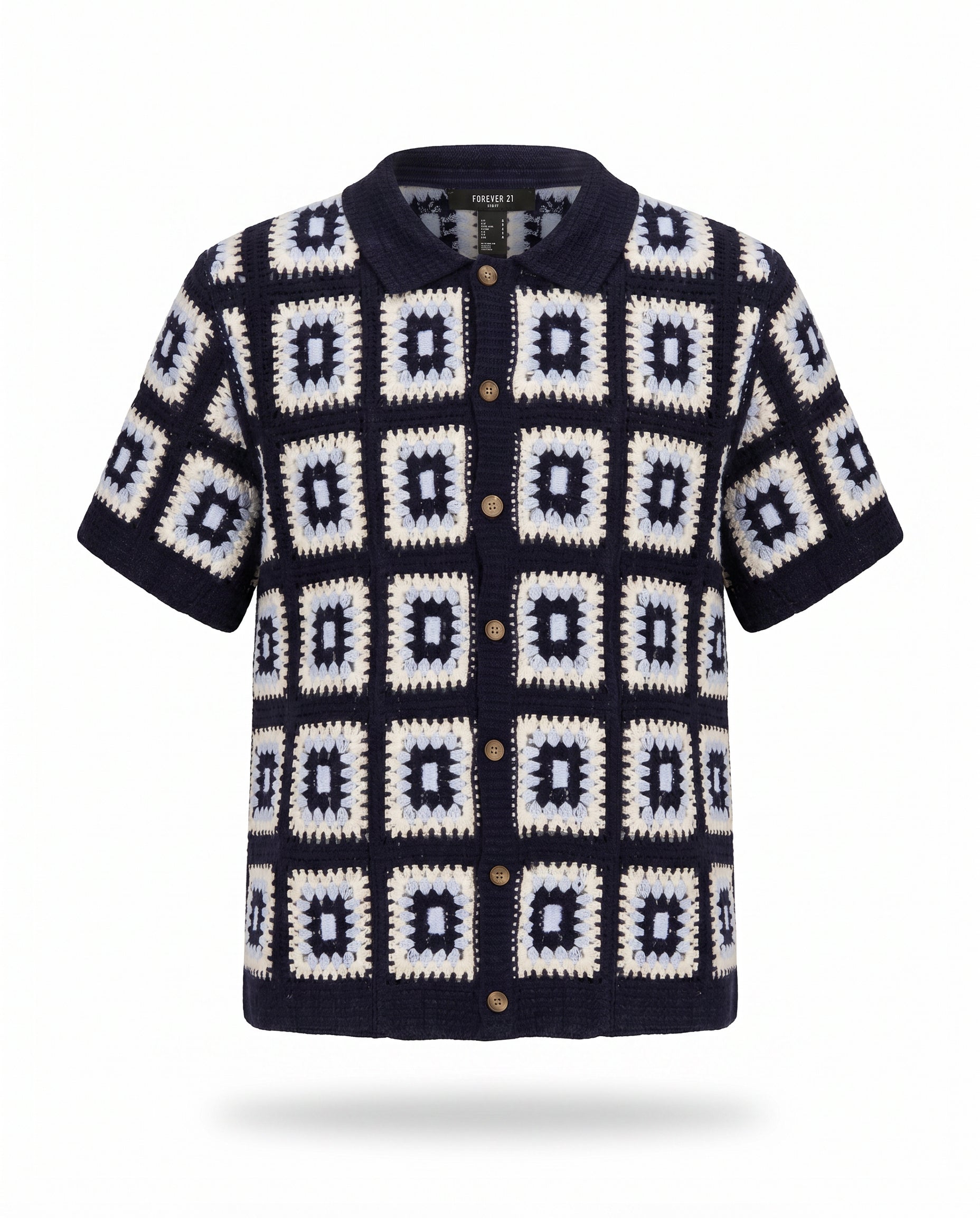 Crochet Button-Down Shirt