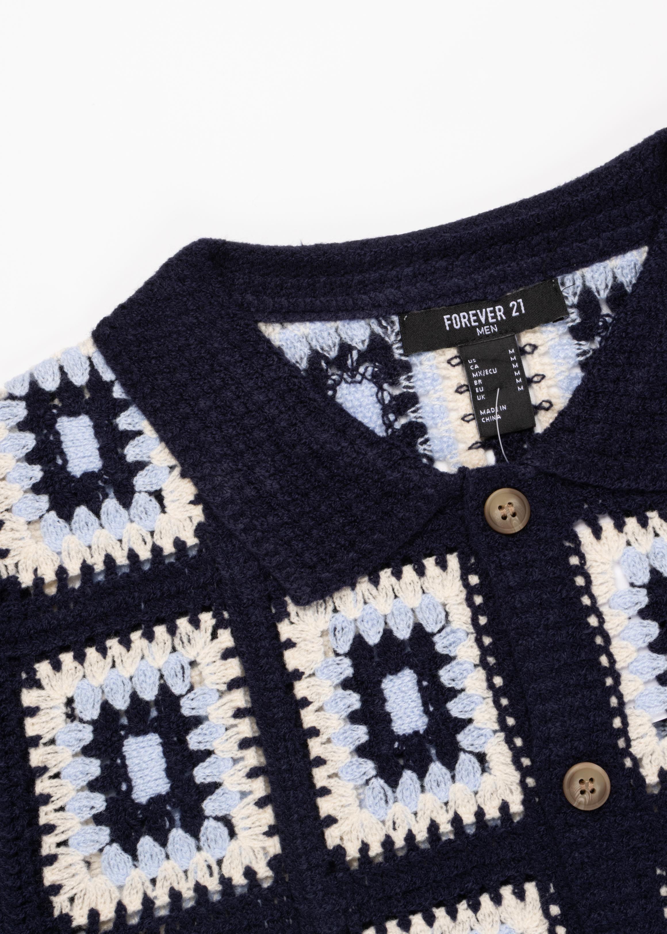 Crochet Button-Down Shirt