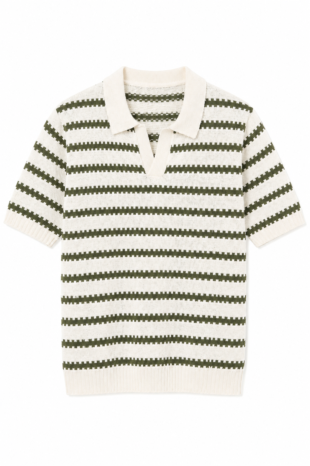 Striped Knit Polo Shirt