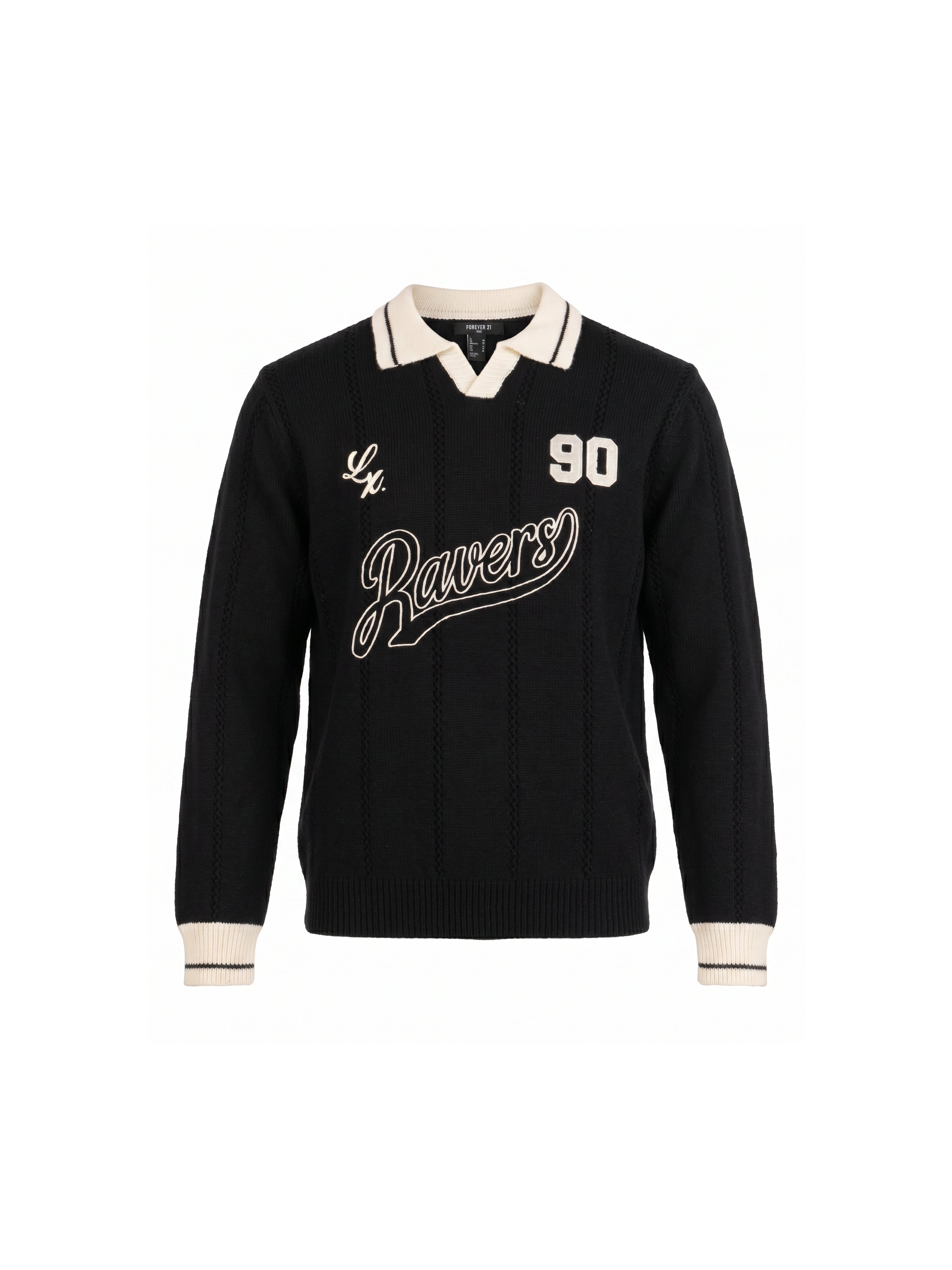 Graphic Long Sleeve Knit Polo