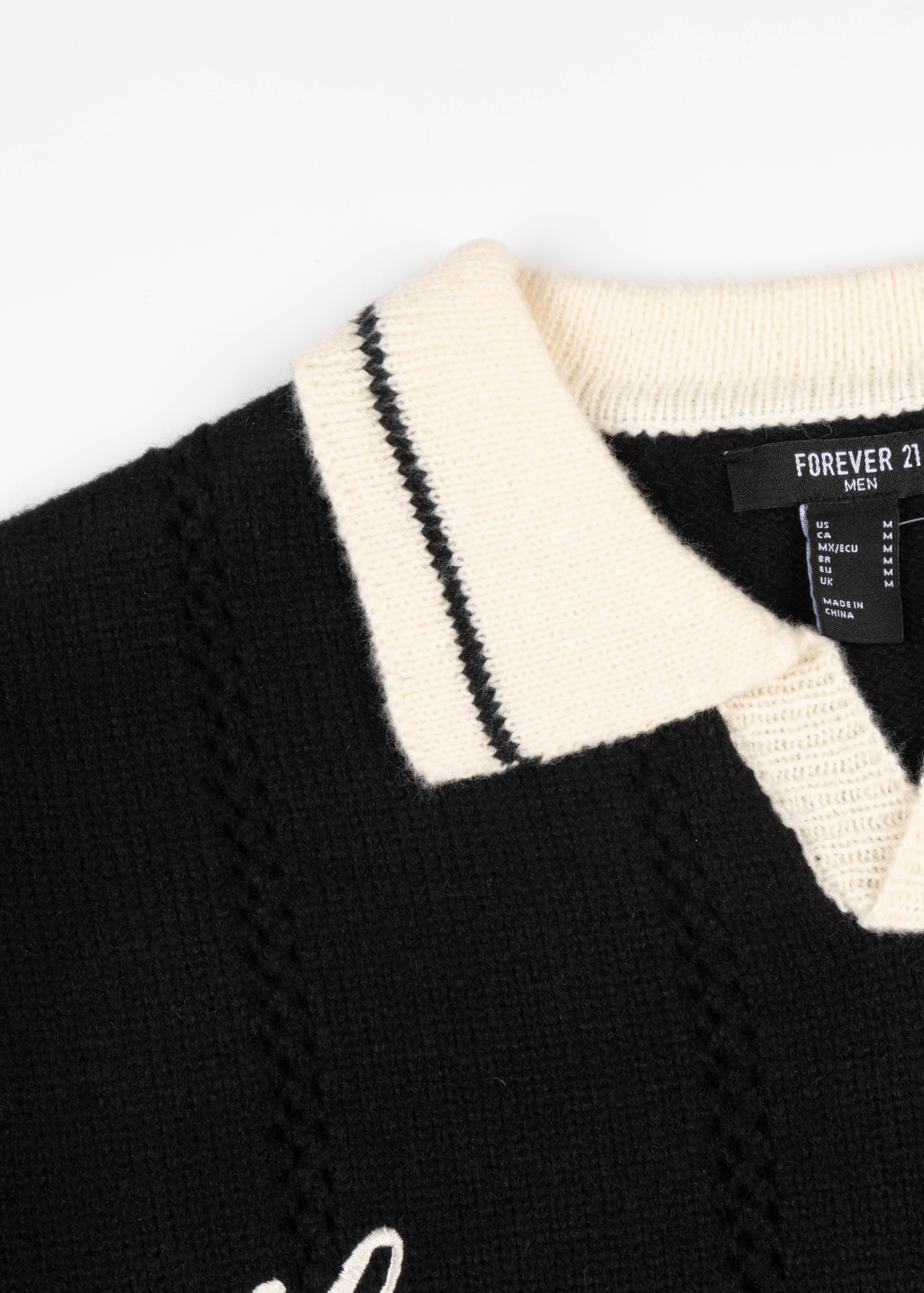 Graphic Long Sleeve Knit Polo
