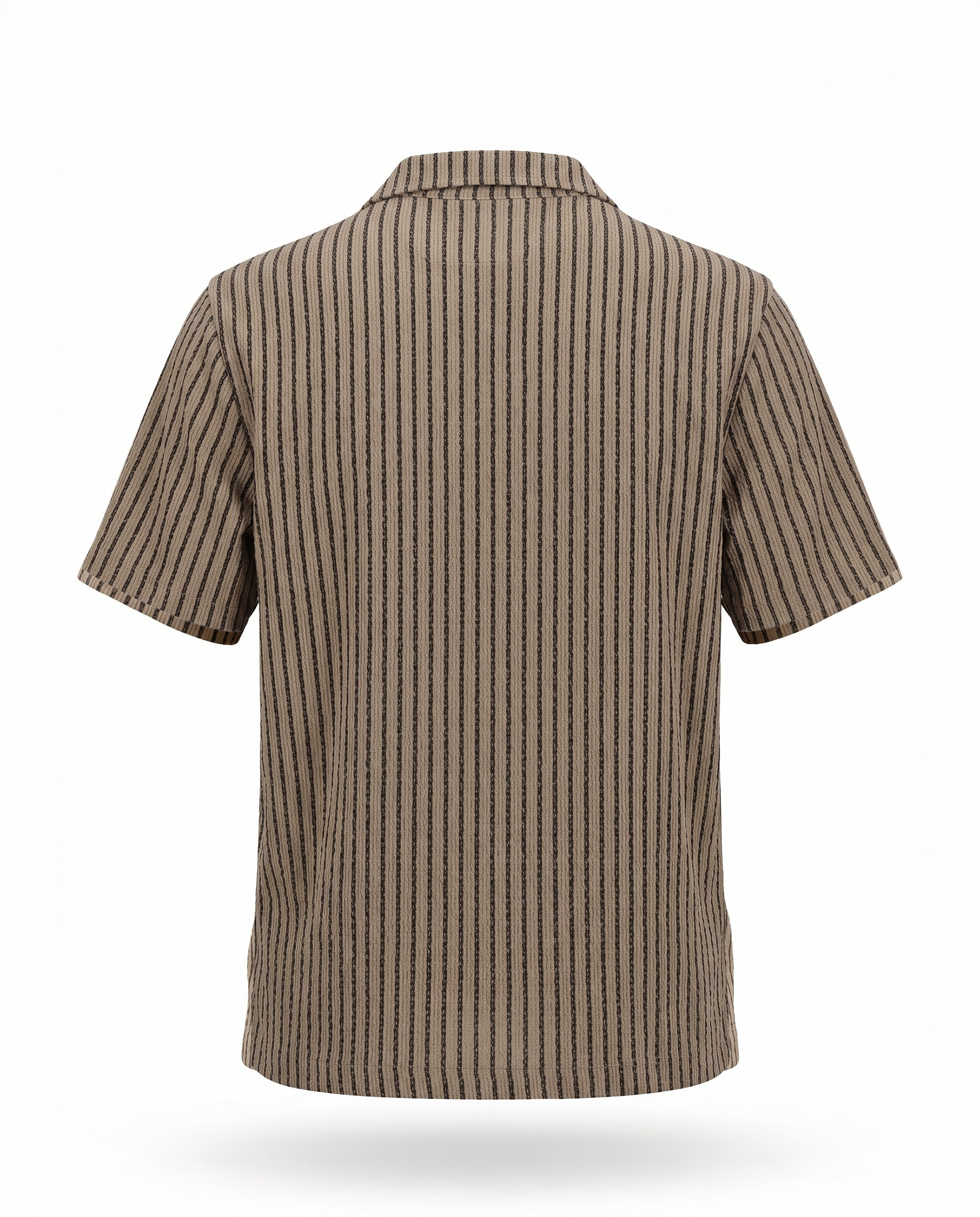 Striped Textured Knit Button Down Shirt