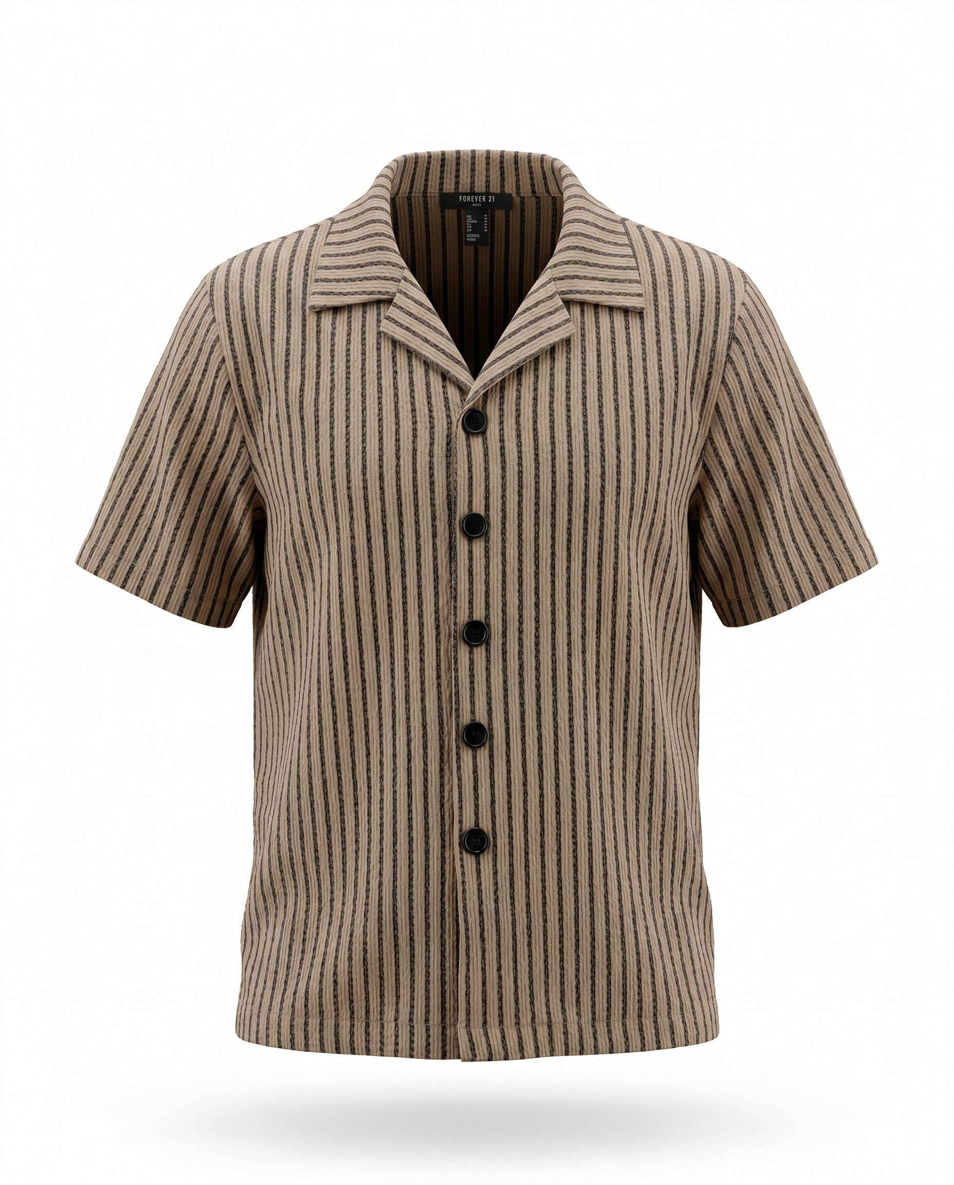 Striped Textured Knit Button Down Shirt