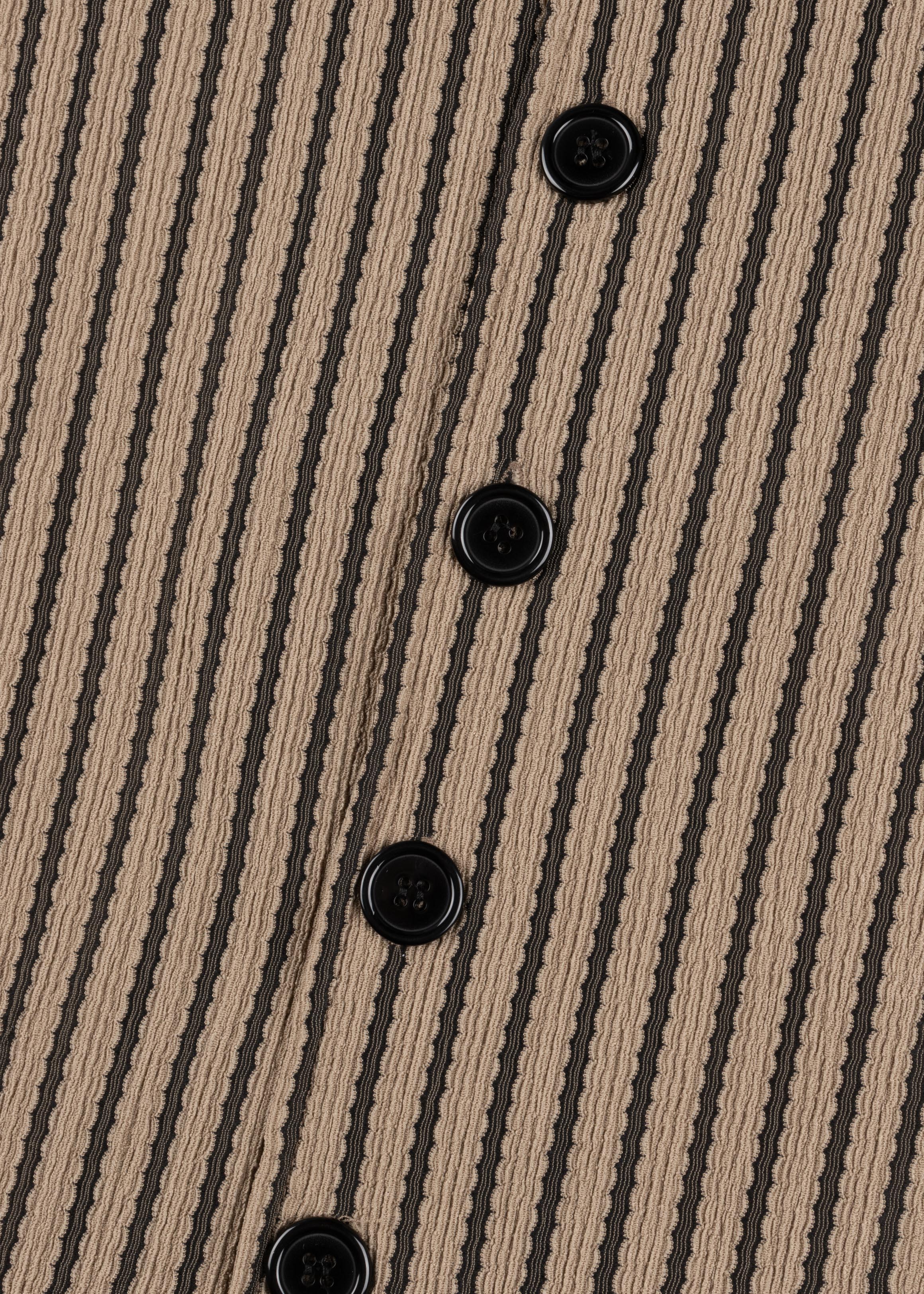 Striped Textured Knit Button Down Shirt