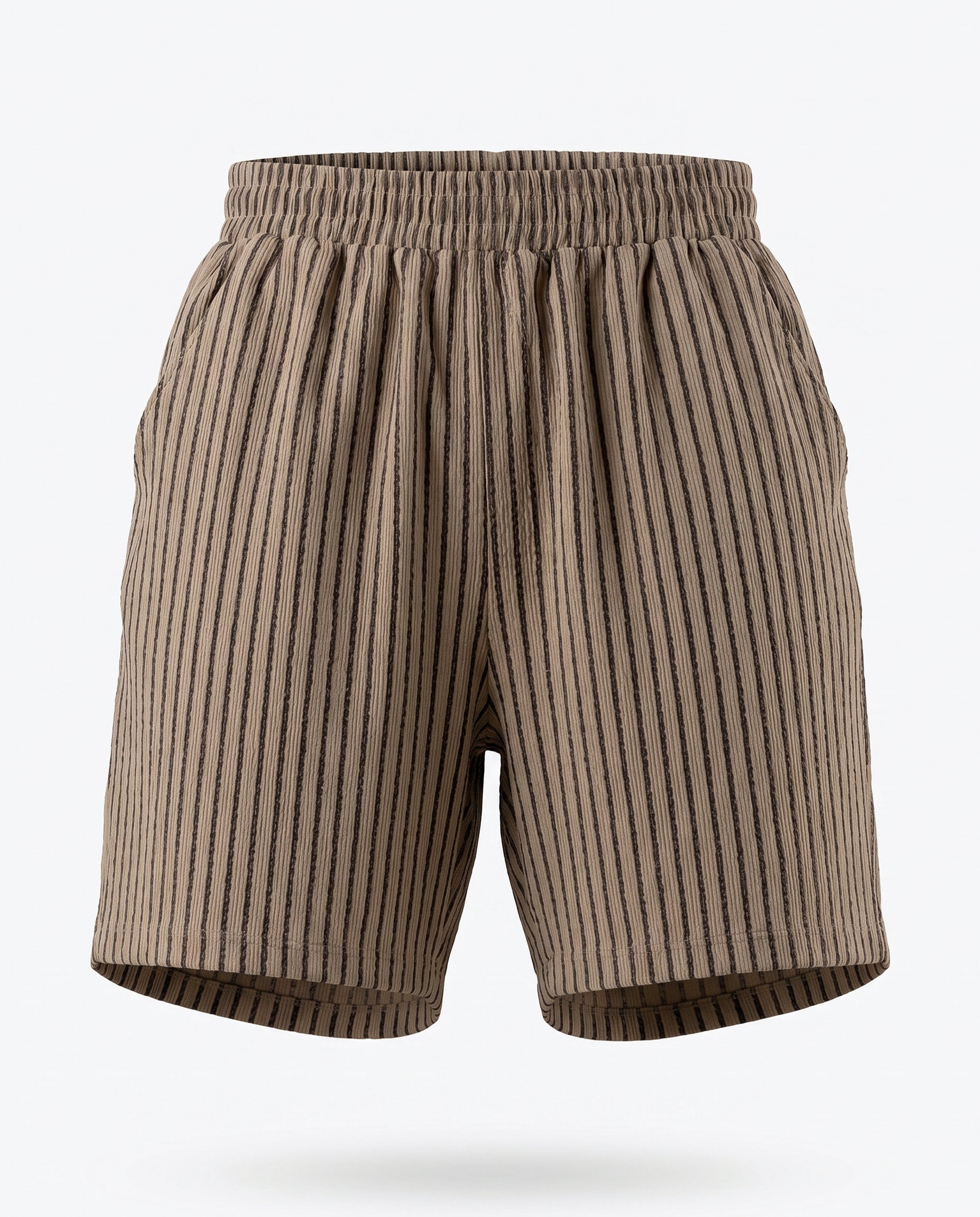 Striped Textured Knit Shorts