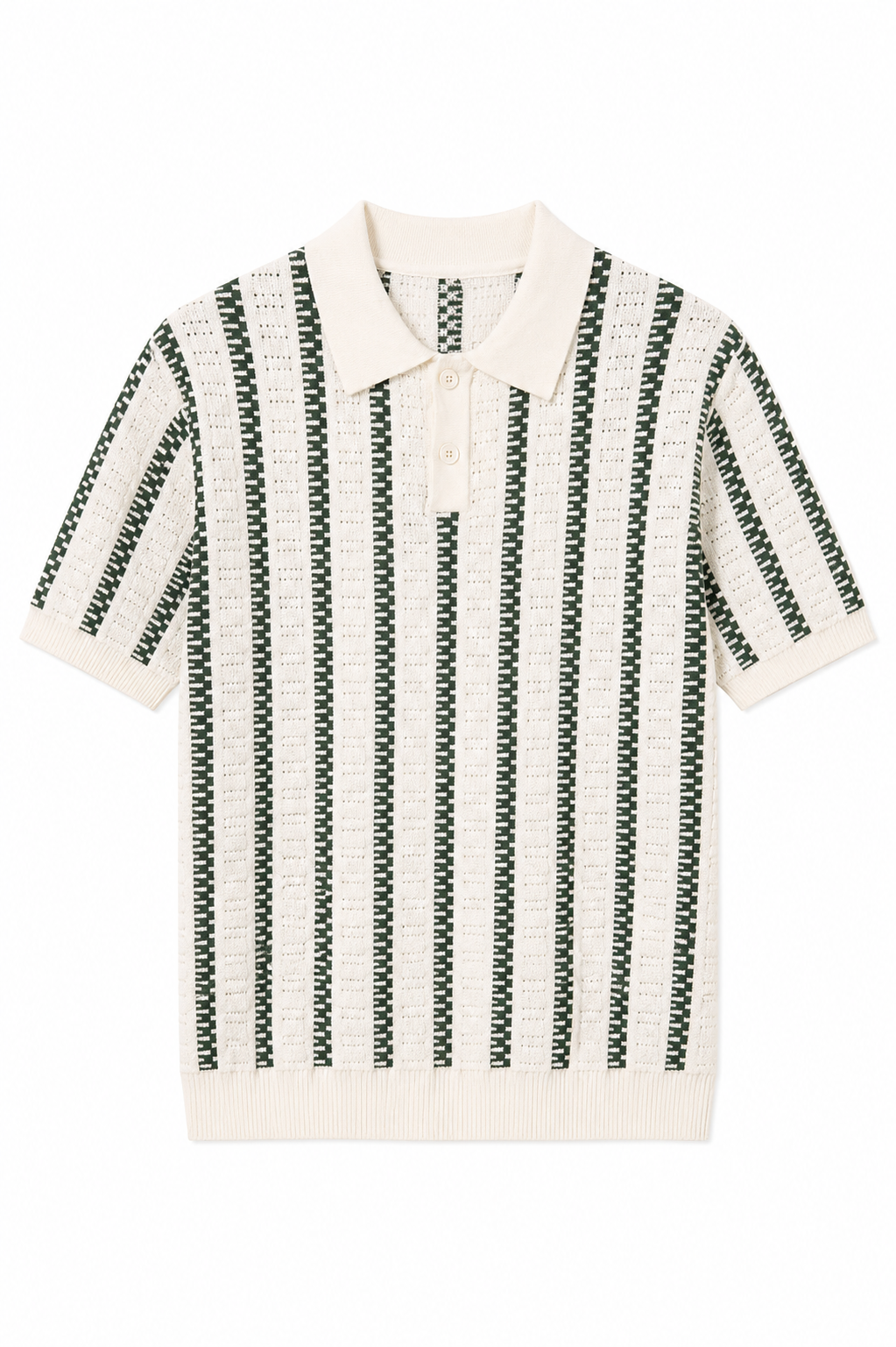 Striped Knit Polo Shirt