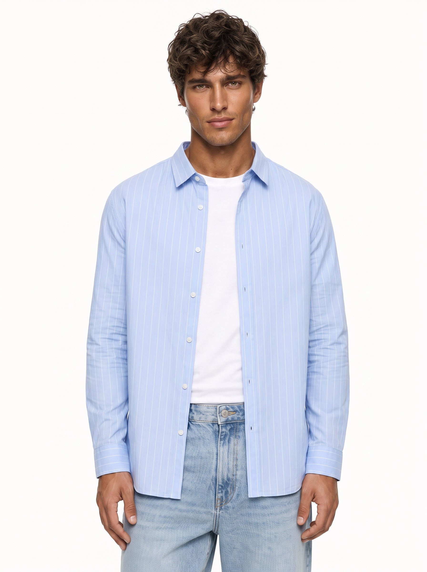 Striped Long Sleeve Button Down Shirt