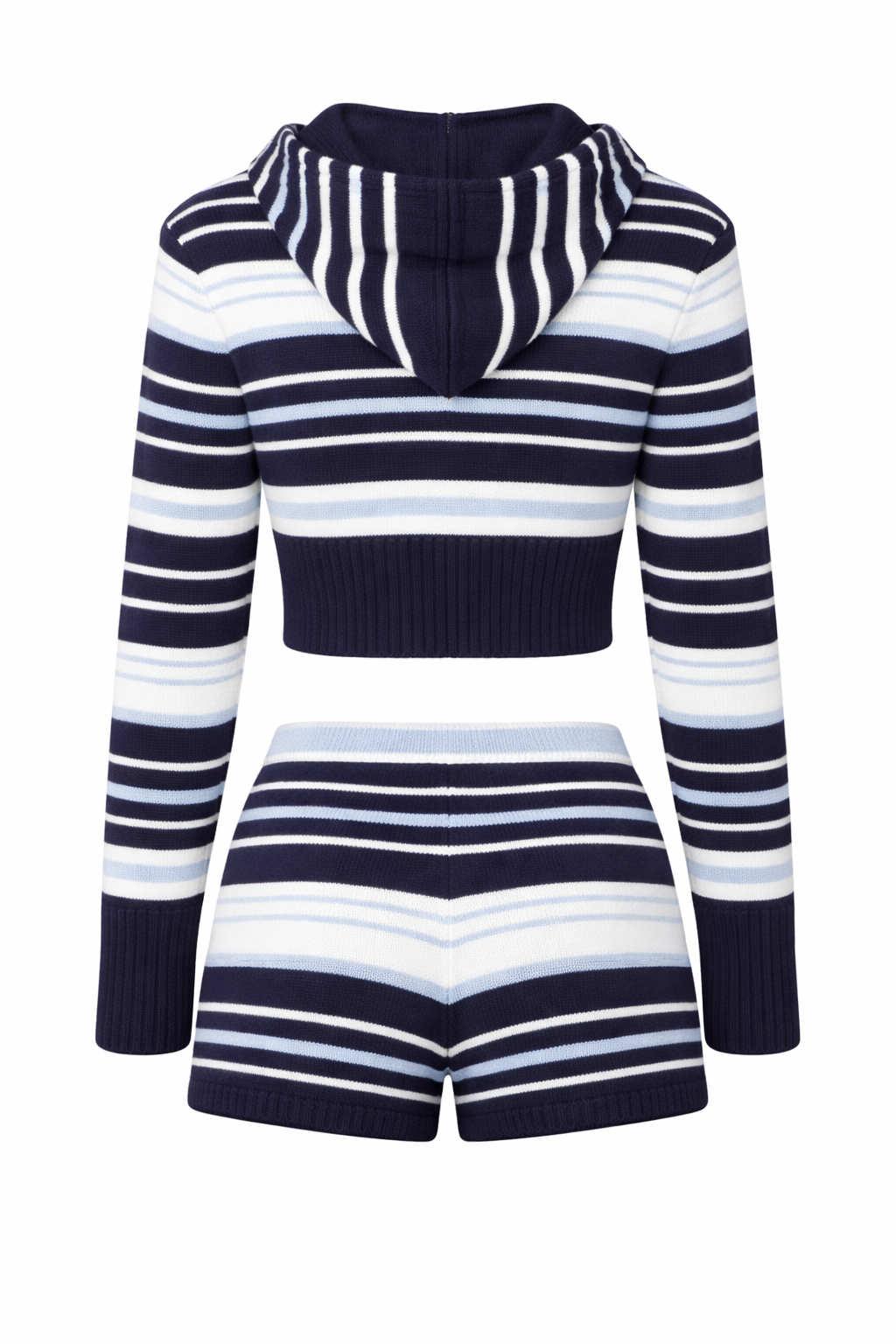 Knit Striped Shorts and Full Zip