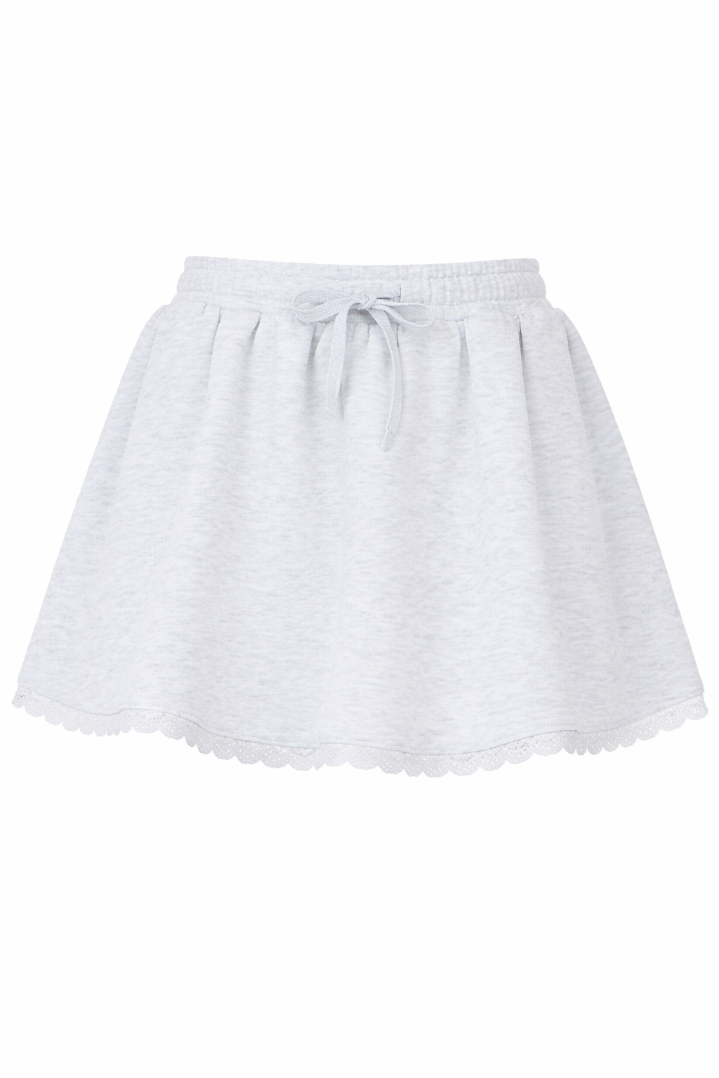 Fleece Mini Skirt With Lace Trim