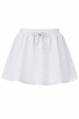 Fleece Mini Skirt With Lace Trim