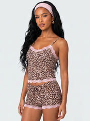 Leopard and Lace Tank Top