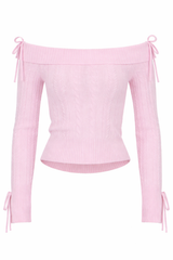 Cable Knit Off The Shoulder Sweater and Pant Set