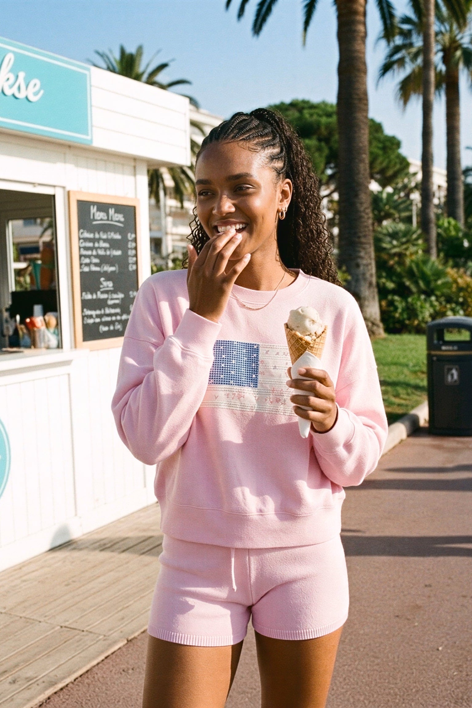 Graphic Knit Sweater And Shorts Set