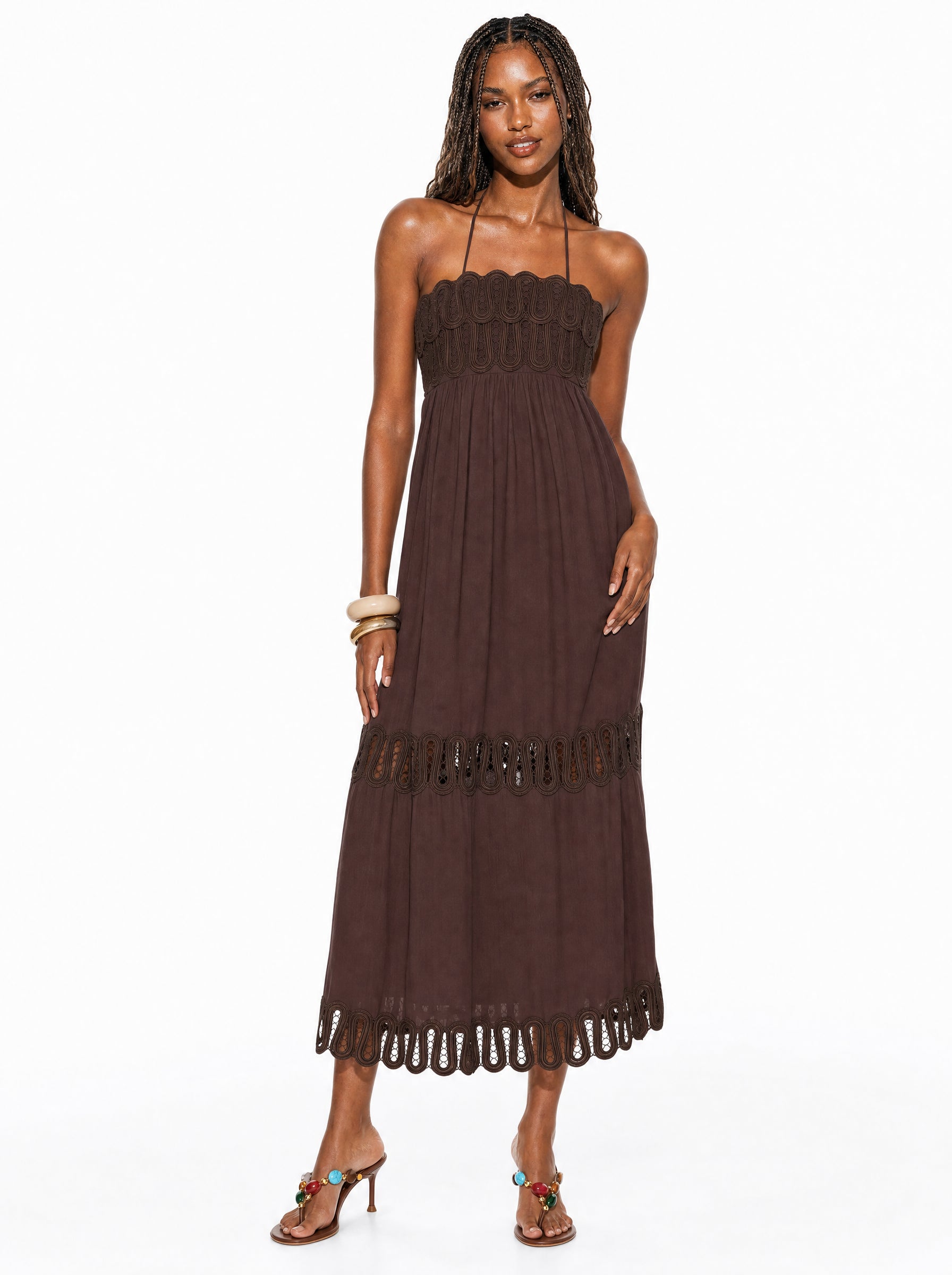 Embroidered Cami Maxi Dress