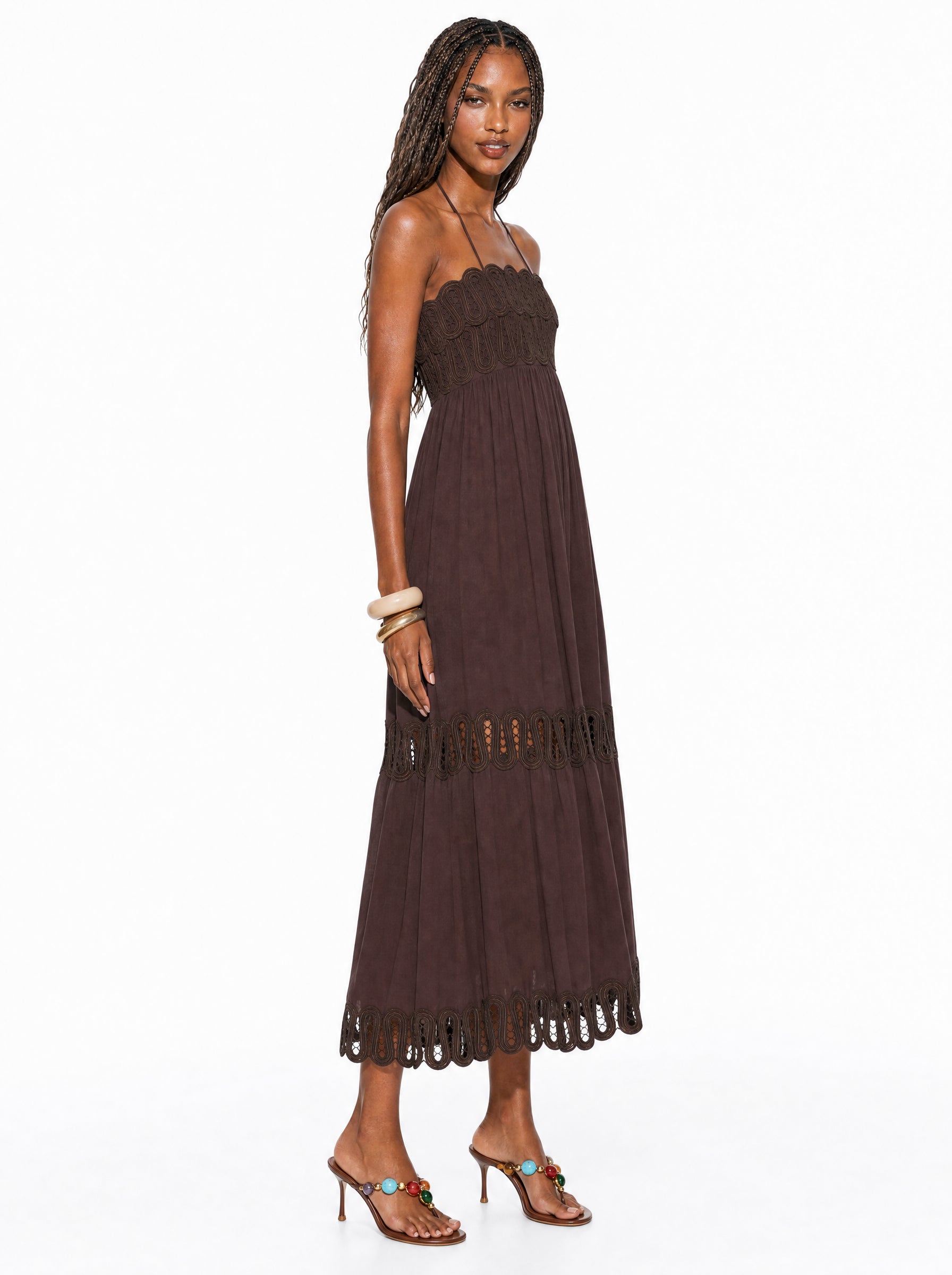 Embroidered Cami Maxi Dress