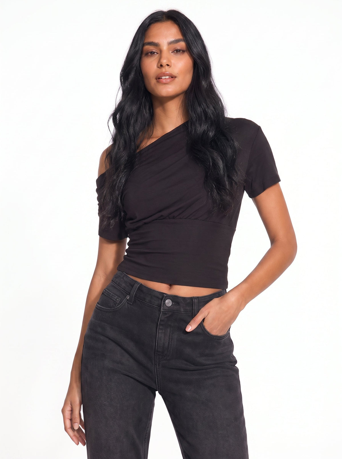 Draped Off-the-Shoulder Top