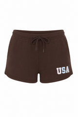 Graphic Fleece Drawstring Shorts