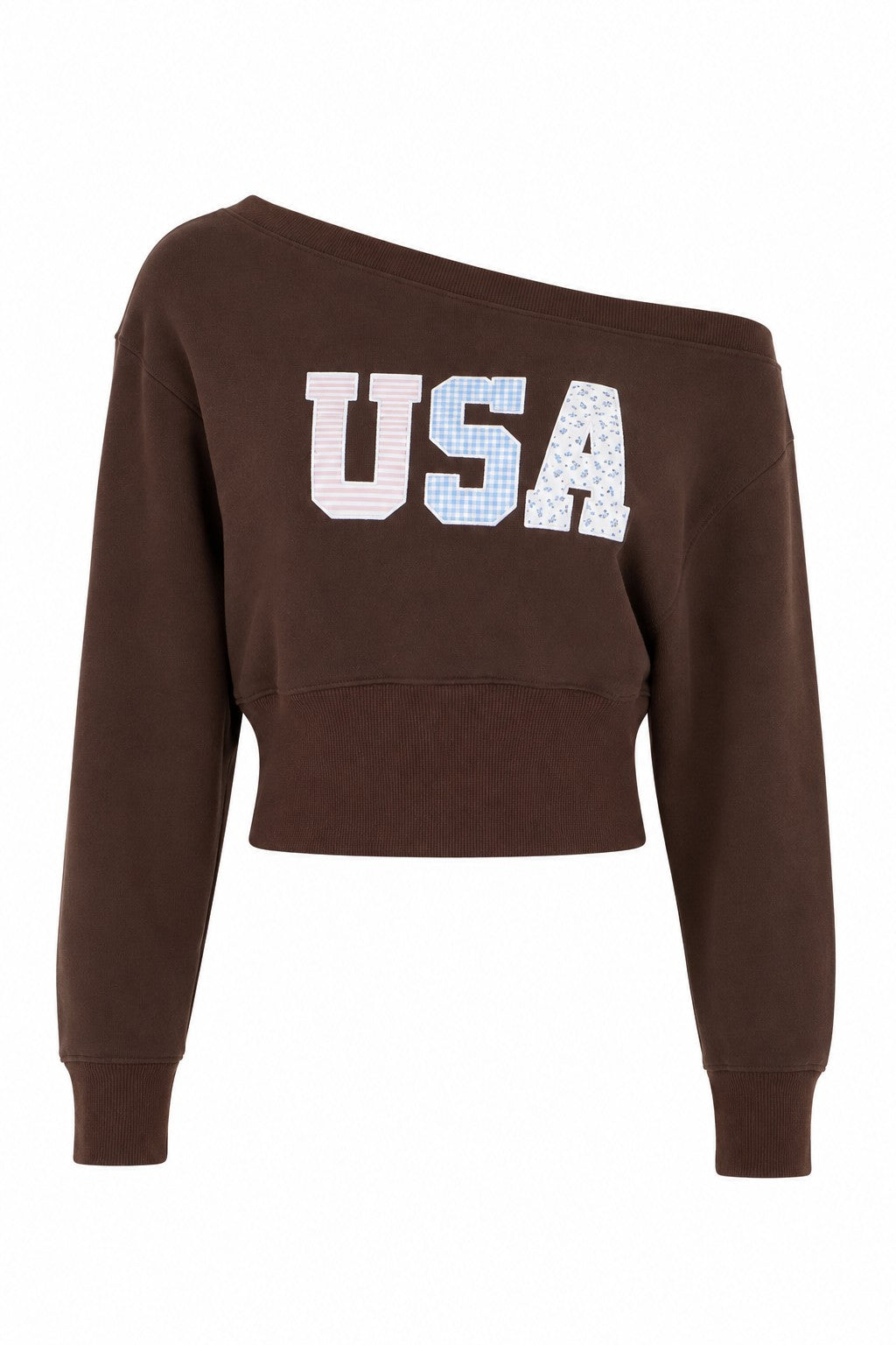 Graphic Off The Shoulder Fleece Sweatshirt