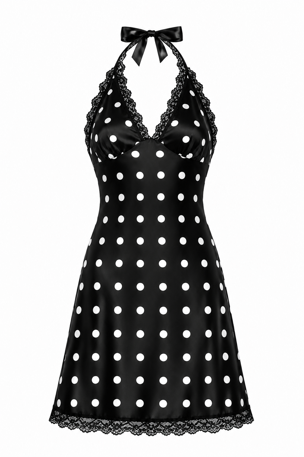 Polka Dot Halter Mini Dress