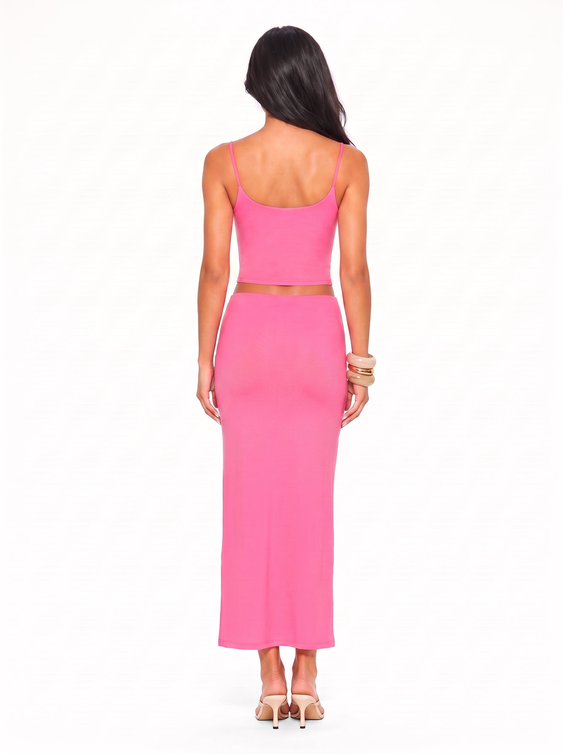 Floral Print Crop Top and Maxi Skirt Set