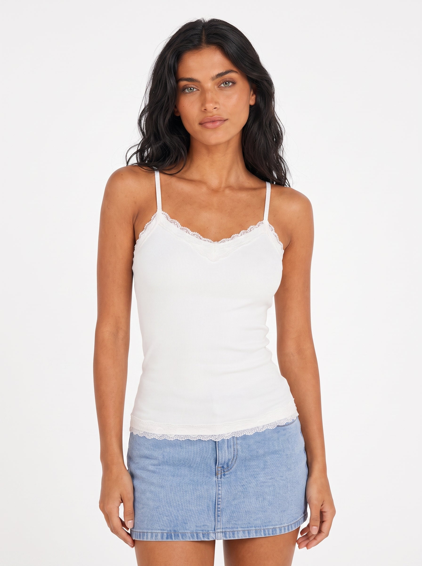 Lace-Trim Cami Tank Top