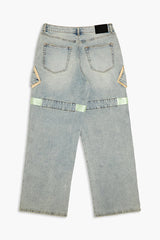 Reflective Striped Baggy Cargo Jeans