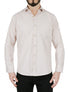 Cream Windowpane Checkered Dress Shirt