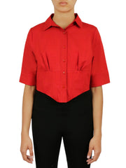 Cropped Corseted Shirt