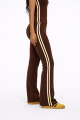 Sporty Chic Flare Pants With Stripes