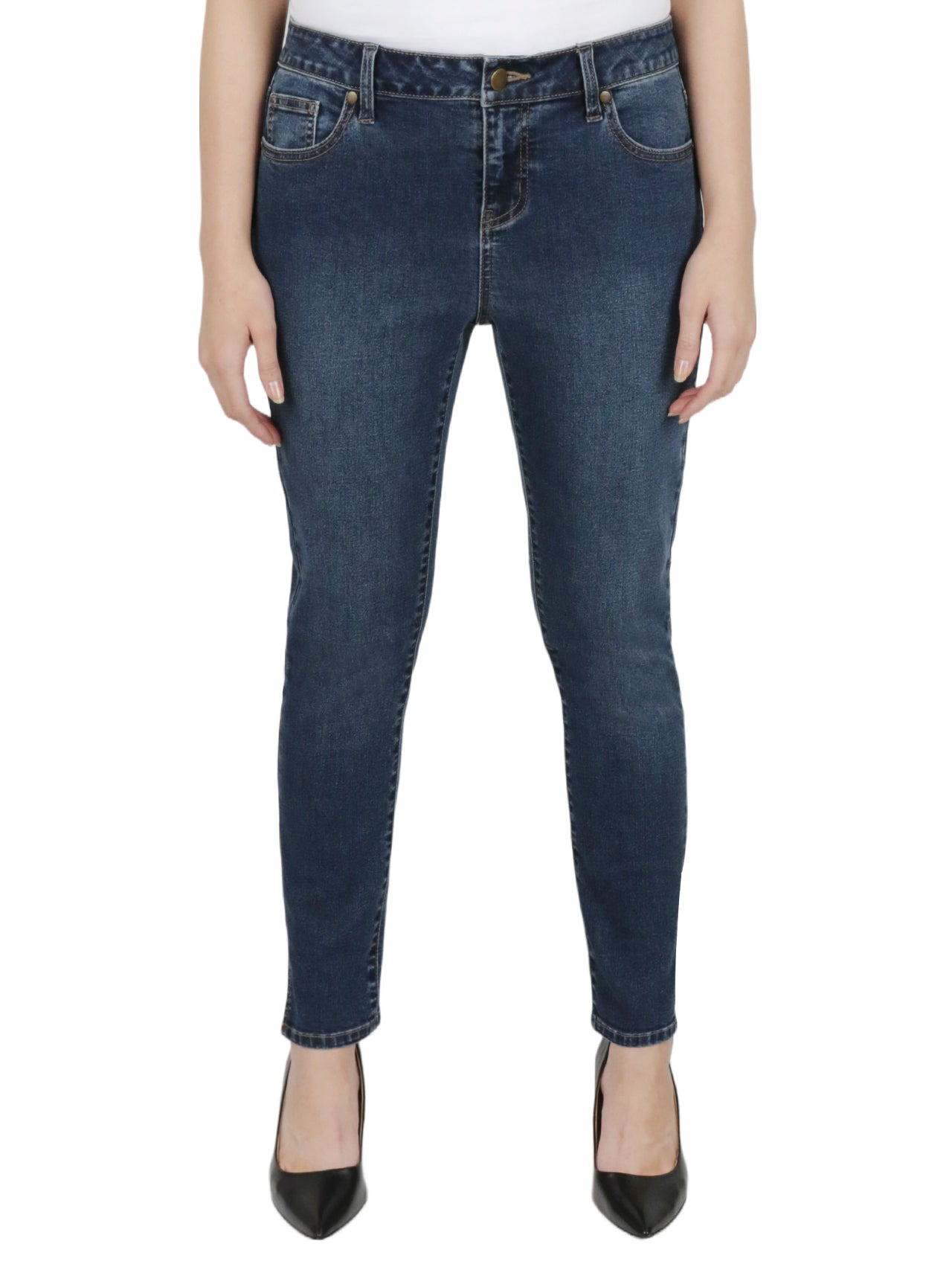 Plus Size Vented-Hem Ankle Jeans
