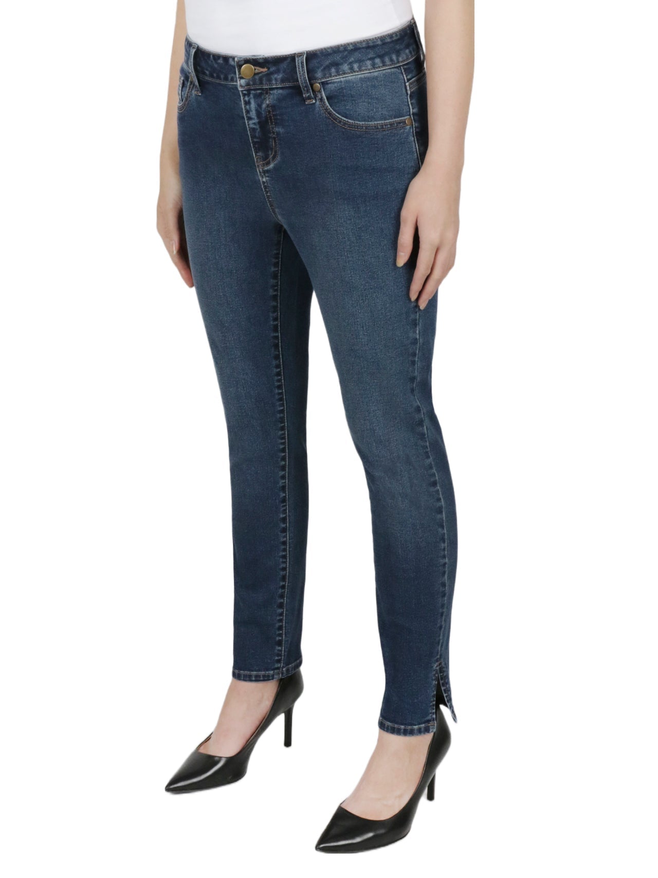 Plus Size Vented-Hem Ankle Jeans