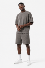 Waffle Knit Oversized Shorts