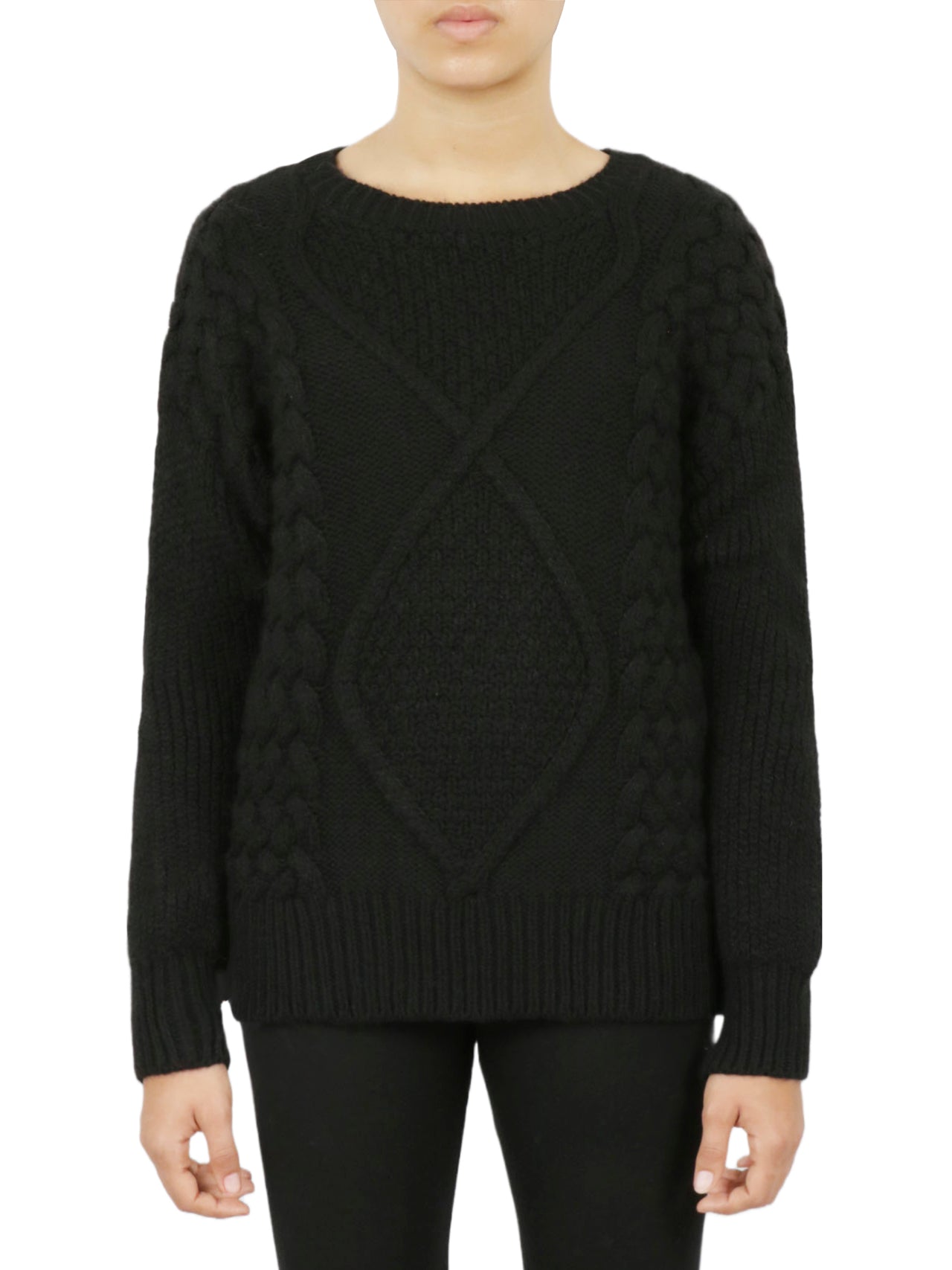 Cable Knit Cropped Pullover Sweater