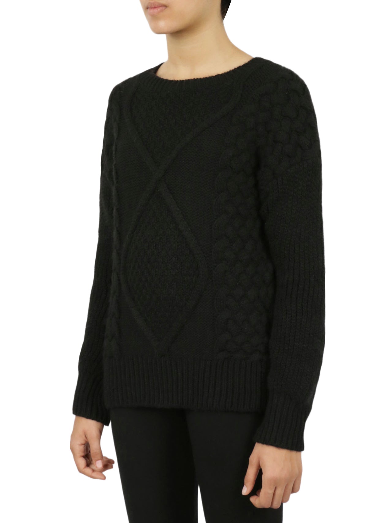 Cable Knit Cropped Pullover Sweater