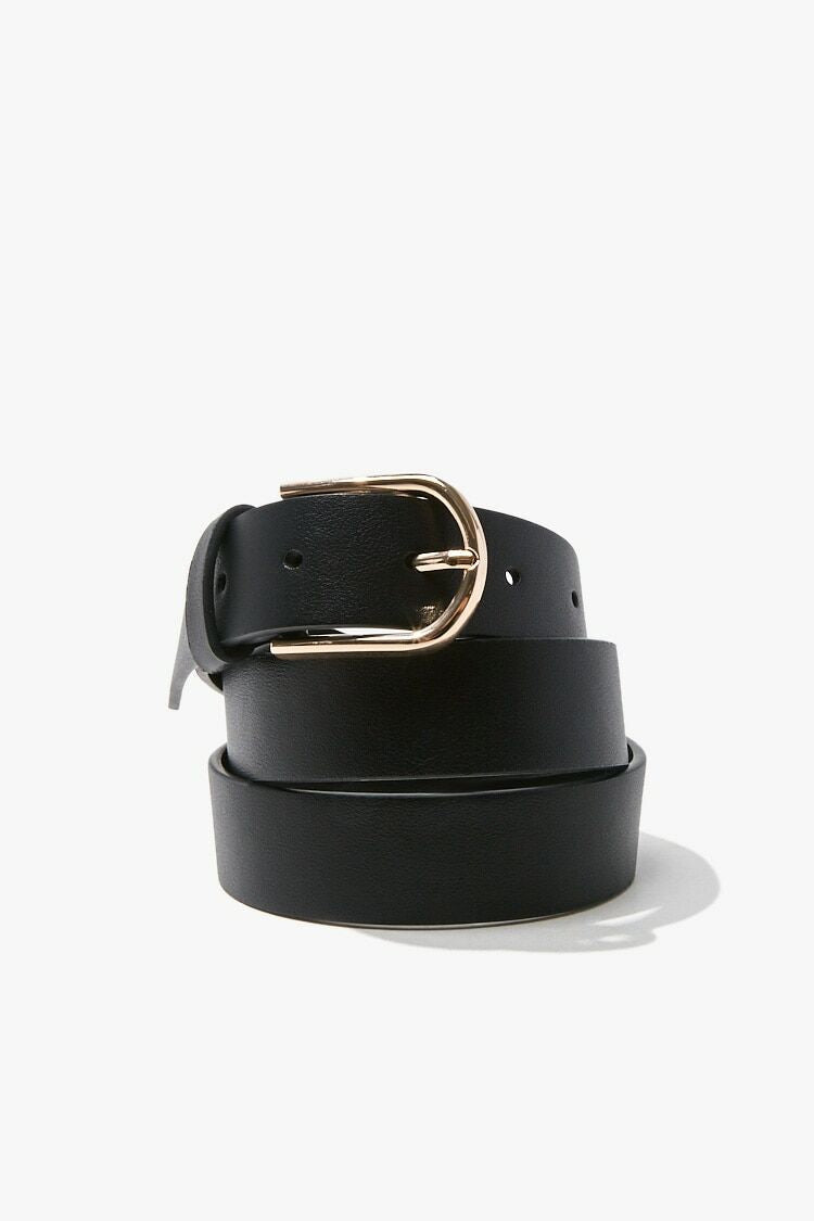 Faux Leather Buckle Belt
