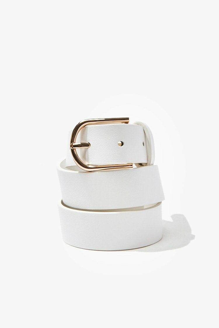 Faux Leather Buckle Belt