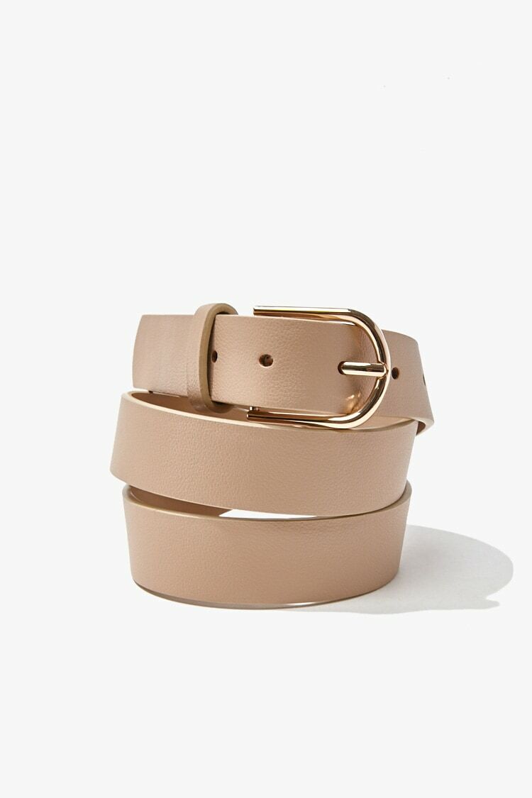 Faux Leather Buckle Belt