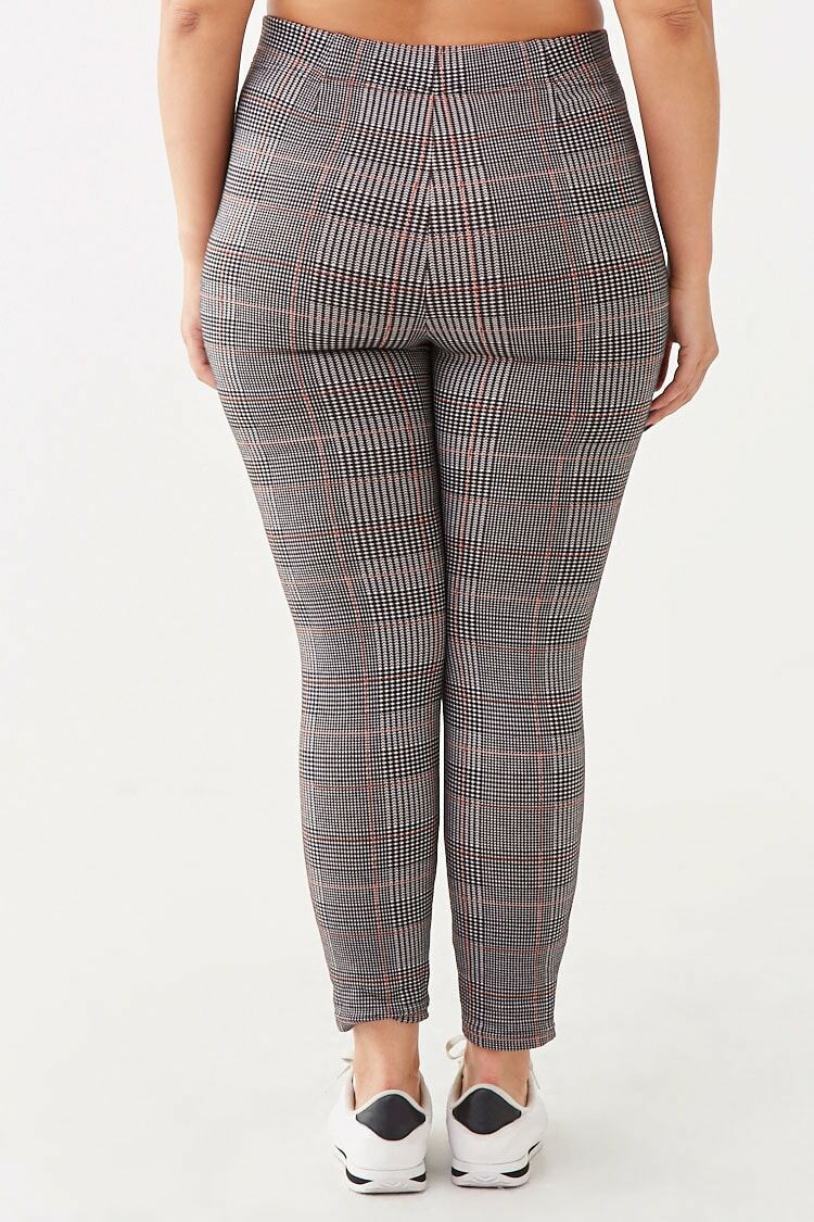 Plus Size Houndstooth Print Leggings