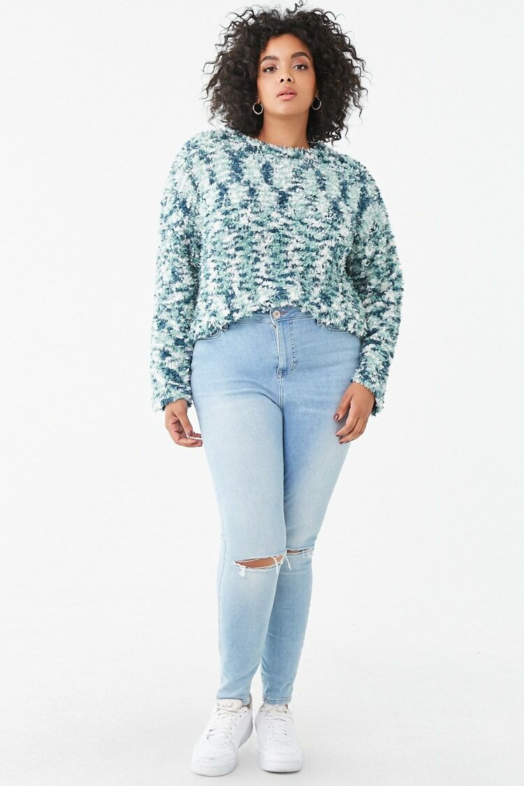 Plus Size Fuzzy Chenille Sweater